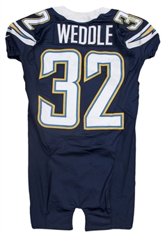 2012 Eric Weddle Game Used San Diego Chargers Home Jersey (Chargers/MeiGray)